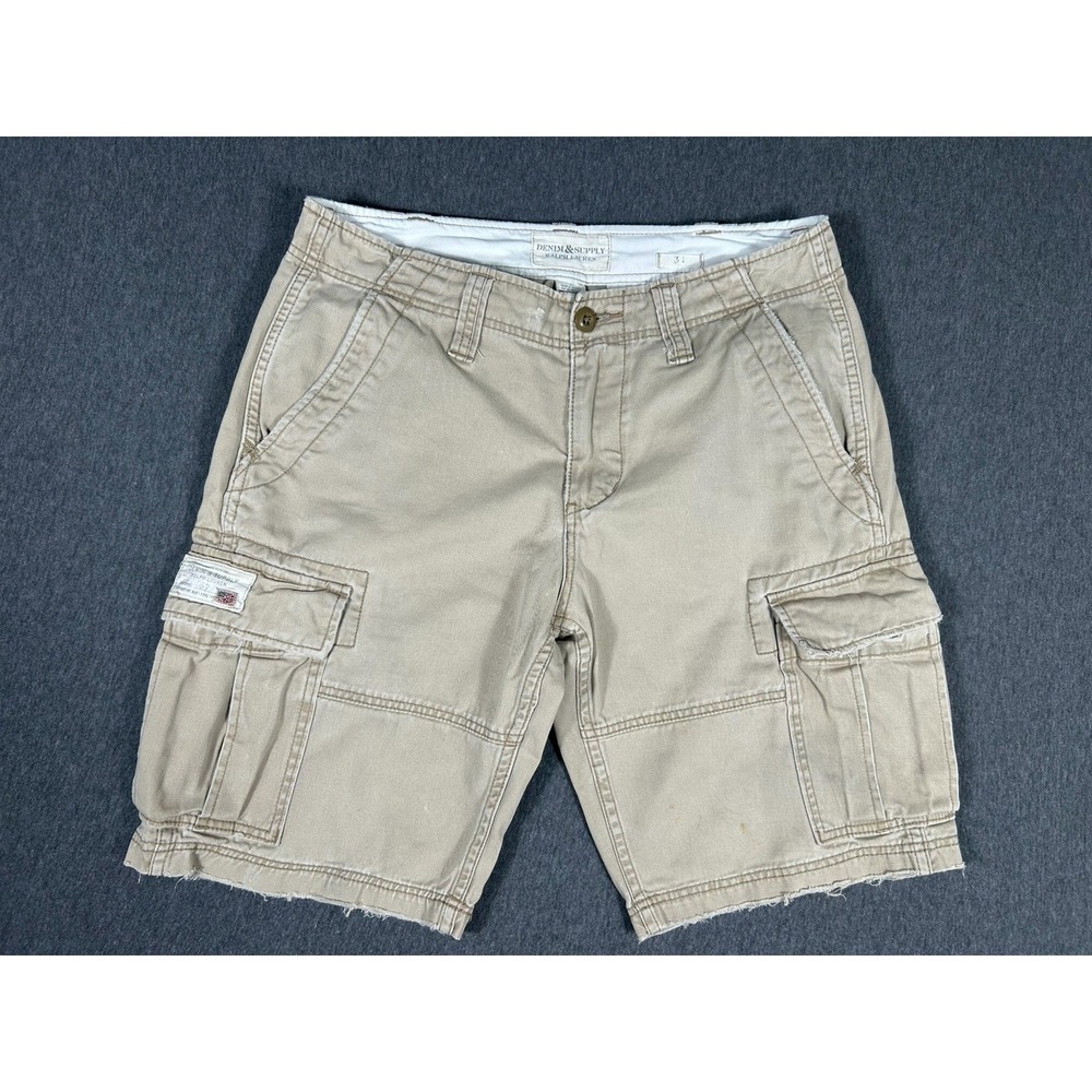 Denim & Supply Ralph Lauren Khaki Cargo Shorts Size 31
